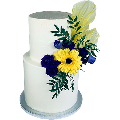 Floral Delight Two-Tier Cake